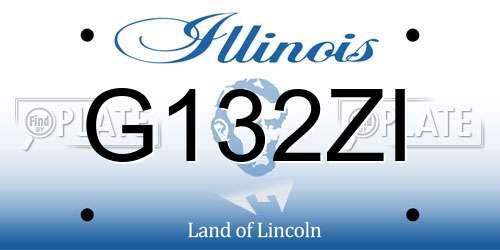 G132ZI Illinois License Plate