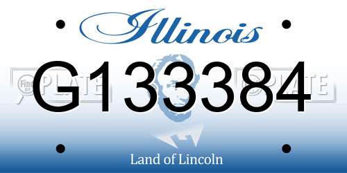 G133384 Illinois License Plate