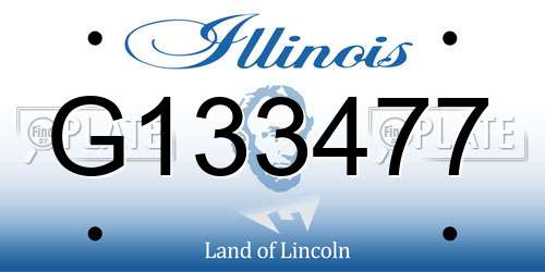 G133477 Illinois License Plate