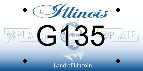 G135 Illinois License Plate