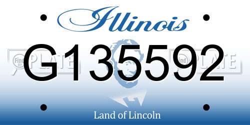 G135592 Illinois License Plate