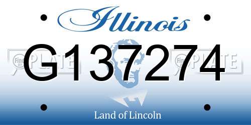 G137274 Illinois License Plate