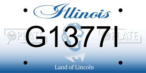 G1377I Illinois License Plate