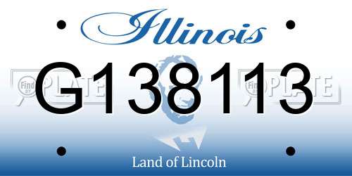 G138113 Illinois License Plate