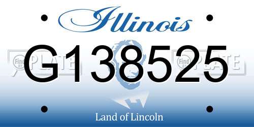 G138525 Illinois License Plate