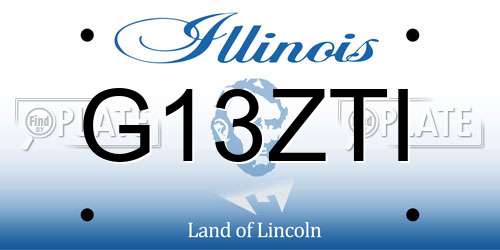 G13ZTI Illinois License Plate