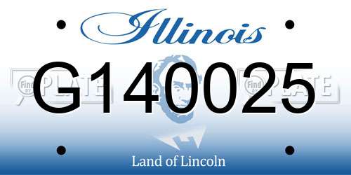G140025 Illinois License Plate