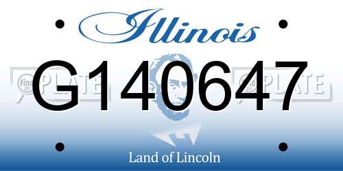 G140647 Illinois License Plate
