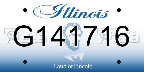 G141716 Illinois License Plate