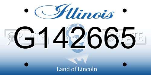 G142665 Illinois License Plate