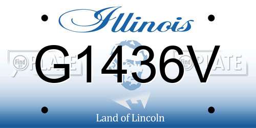 G1436V Illinois License Plate