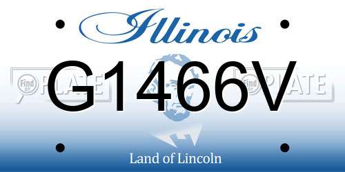 G1466V Illinois License Plate