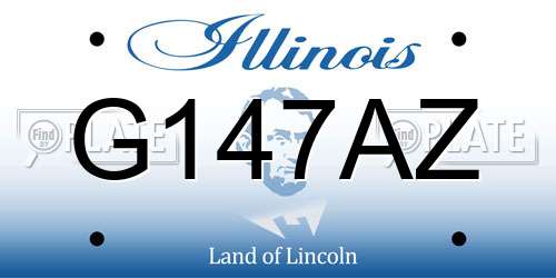 G147AZ Illinois License Plate