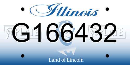 G166432 Illinois License Plate