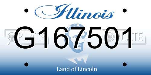 G167501 Illinois License Plate