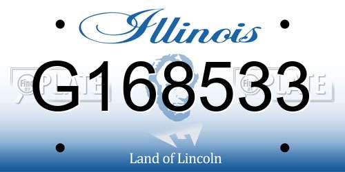 G168533 Illinois License Plate
