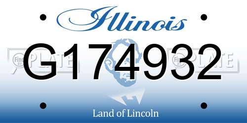 G174932 Illinois License Plate