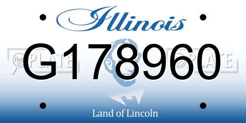 G178960 Illinois License Plate
