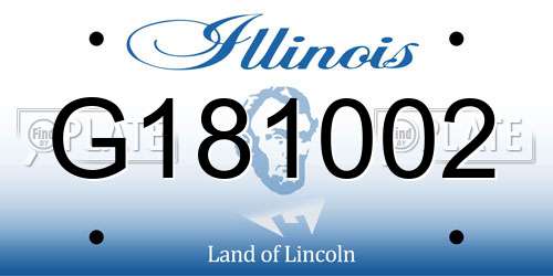 G181002 Illinois License Plate