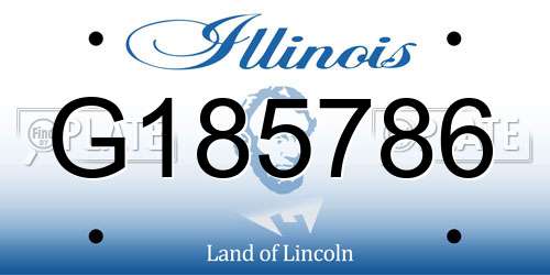 G185786 Illinois License Plate