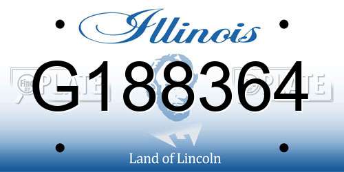 G188364 Illinois License Plate