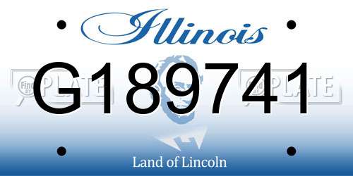 G189741 Illinois License Plate