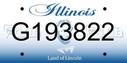 G193822 Illinois License Plate