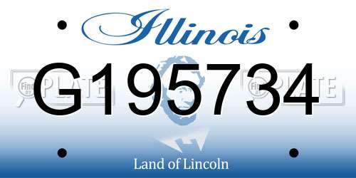 G195734 Illinois License Plate