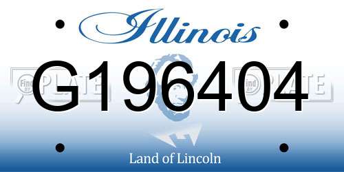 G196404 Illinois License Plate