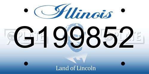 G199852 Illinois License Plate