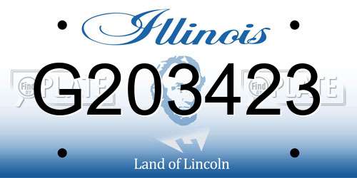 G203423 Illinois License Plate