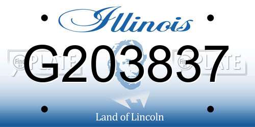 G203837 Illinois License Plate