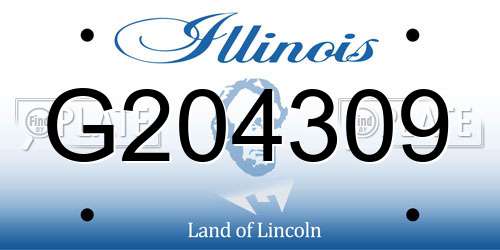 G204309 Illinois License Plate