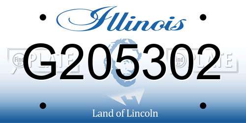 G205302 Illinois License Plate