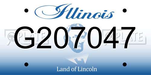 G207047 Illinois License Plate