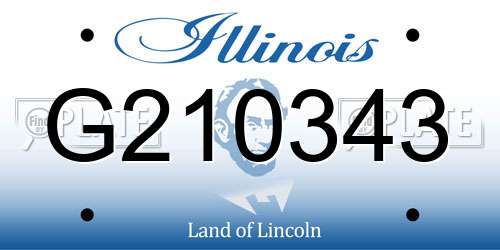 G210343 Illinois License Plate
