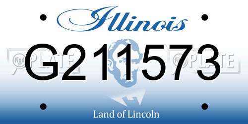 G211573 Illinois License Plate