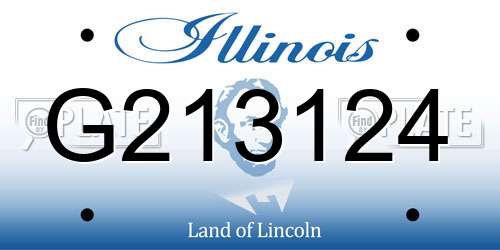 G213124 Illinois License Plate