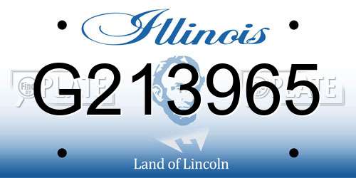 G213965 Illinois License Plate