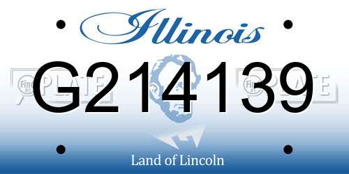 G214139 Illinois License Plate