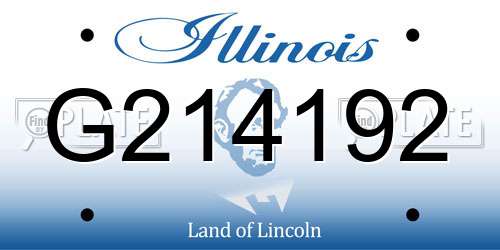 G214192 Illinois License Plate