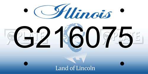 G216075 Illinois License Plate