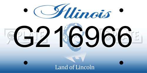 G216966 Illinois License Plate