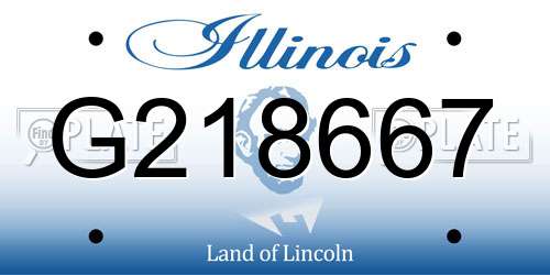 G218667 Illinois License Plate