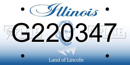 G220347 Illinois License Plate