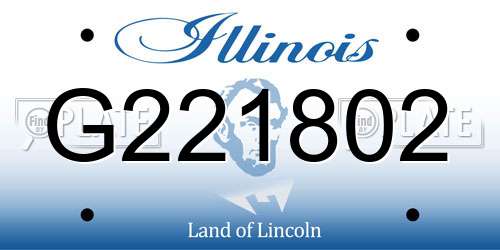 G221802 Illinois License Plate