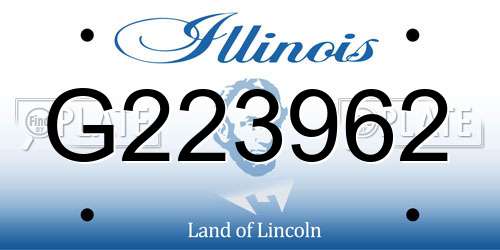 G223962 Illinois License Plate