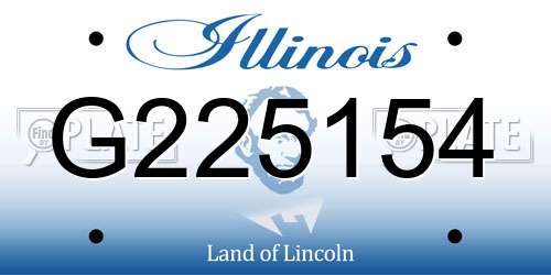 G225154 Illinois License Plate