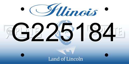 G225184 Illinois License Plate