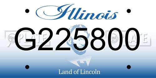 G225800 Illinois License Plate